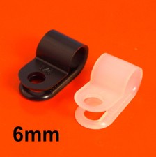 High Quality Black & White Nylon Plastic P Clips - Fasteners for Cable & Tubing