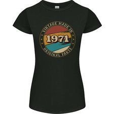 55th Birthday Vintage Made In 1971 Womens Petite Cut T-Shirt