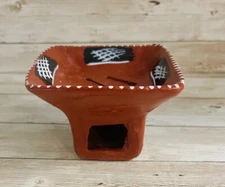 2x MEXICAN Red Clay INCENSE BURNER Anafre Copal De Barro Mexicano DIA DE MUERTOS