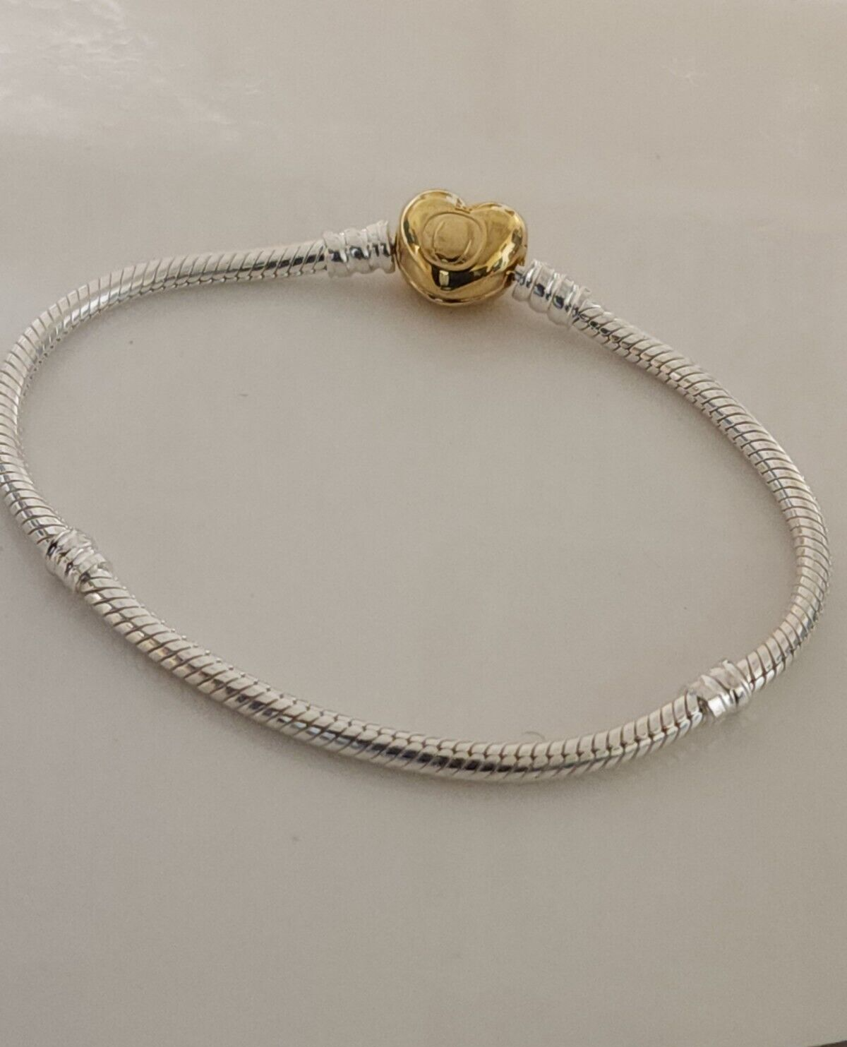 PANDORA 568707c00 Shine Gold Heart Silver 6.7 