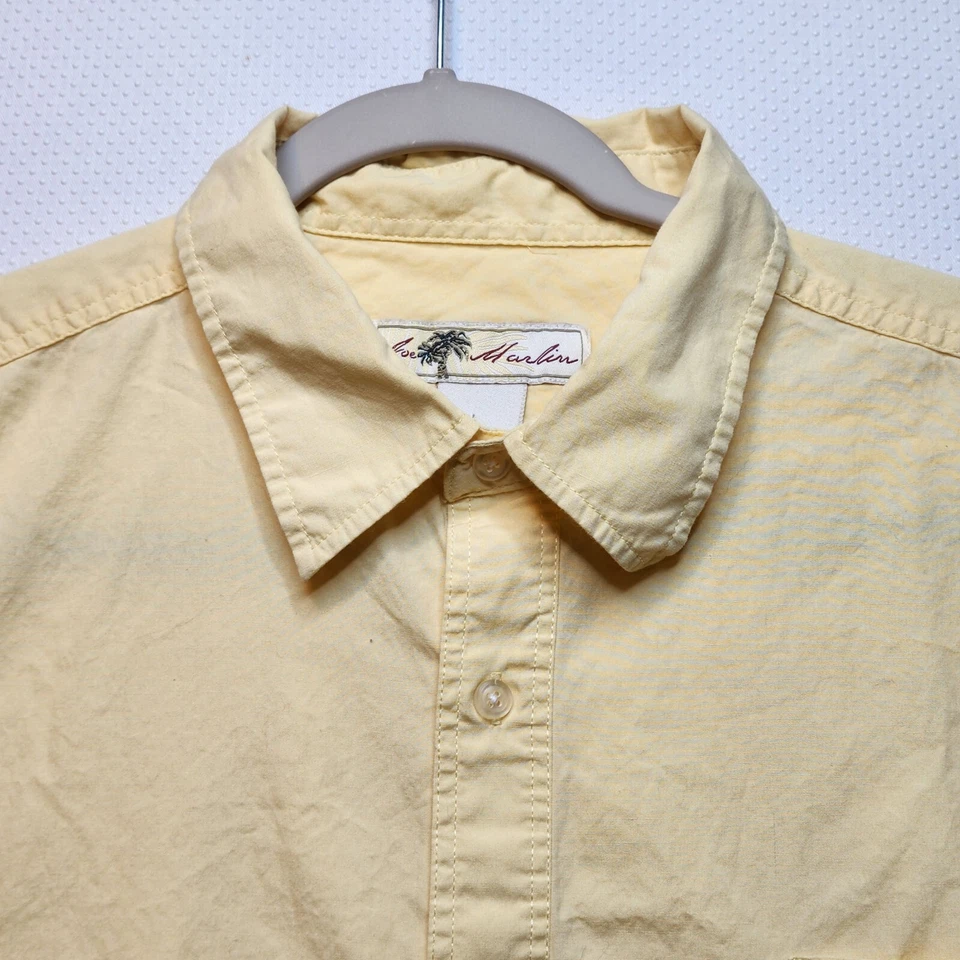 Рубашка мужская Joe Marlin на пуговицах большой желтый карман вышитый логотип 100% хлопок - Изображение 2 из 4