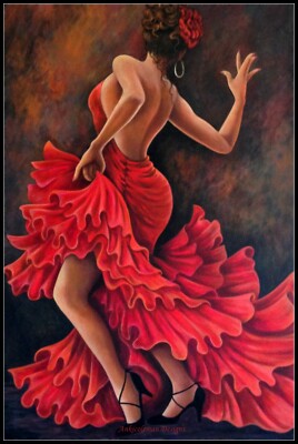 Flamenco Dancer - Chart Counted Cross Stitch Patterns Needlework embroidery DIY 
