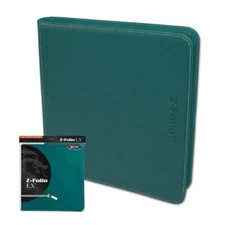 BCW Gaming Card Z Folio LX Album Zipper 12 Pocket Pages Hold 480 Teal Gift Idea