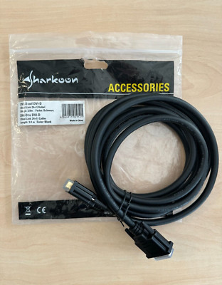 Sharkoon DVI-D auf DVI-D Kabel 3m Dual Link 24+1 schwarz