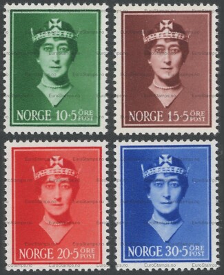 Norway 1938 (NK 225-28, MI 203-06, SC B11-14) Queen Maud - MNH