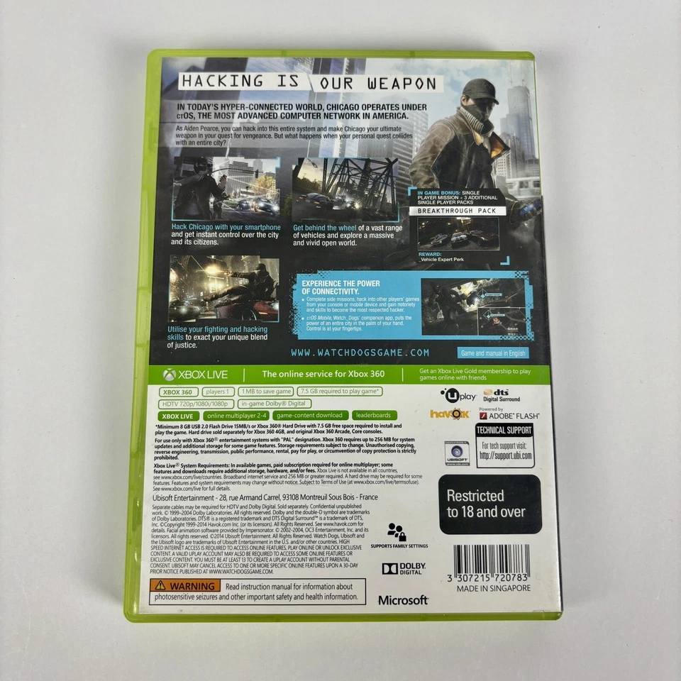 Watch Dogs ANZ Special Edition Xbox 360 PAL Complete With Manual Free Postage - Image 3 of 4