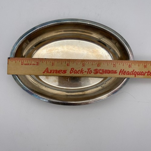 Vintage Small Silverplate Oval Bowl with unique Bottom - Picture 7 of 18