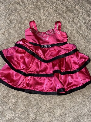 Build A Bear Pink Satin Dress EUC
