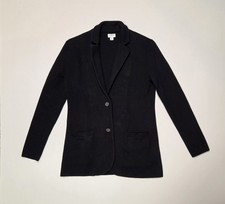 J.Crew 100 Cotton Sweater Blazer Black Women's Size Small Schoolboy Capsule