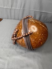 Coconut Shell Purse Zippered Closure Hand Made
