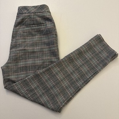 Mango Casual Women s Pants Size 4 Gray Plaid Pockets