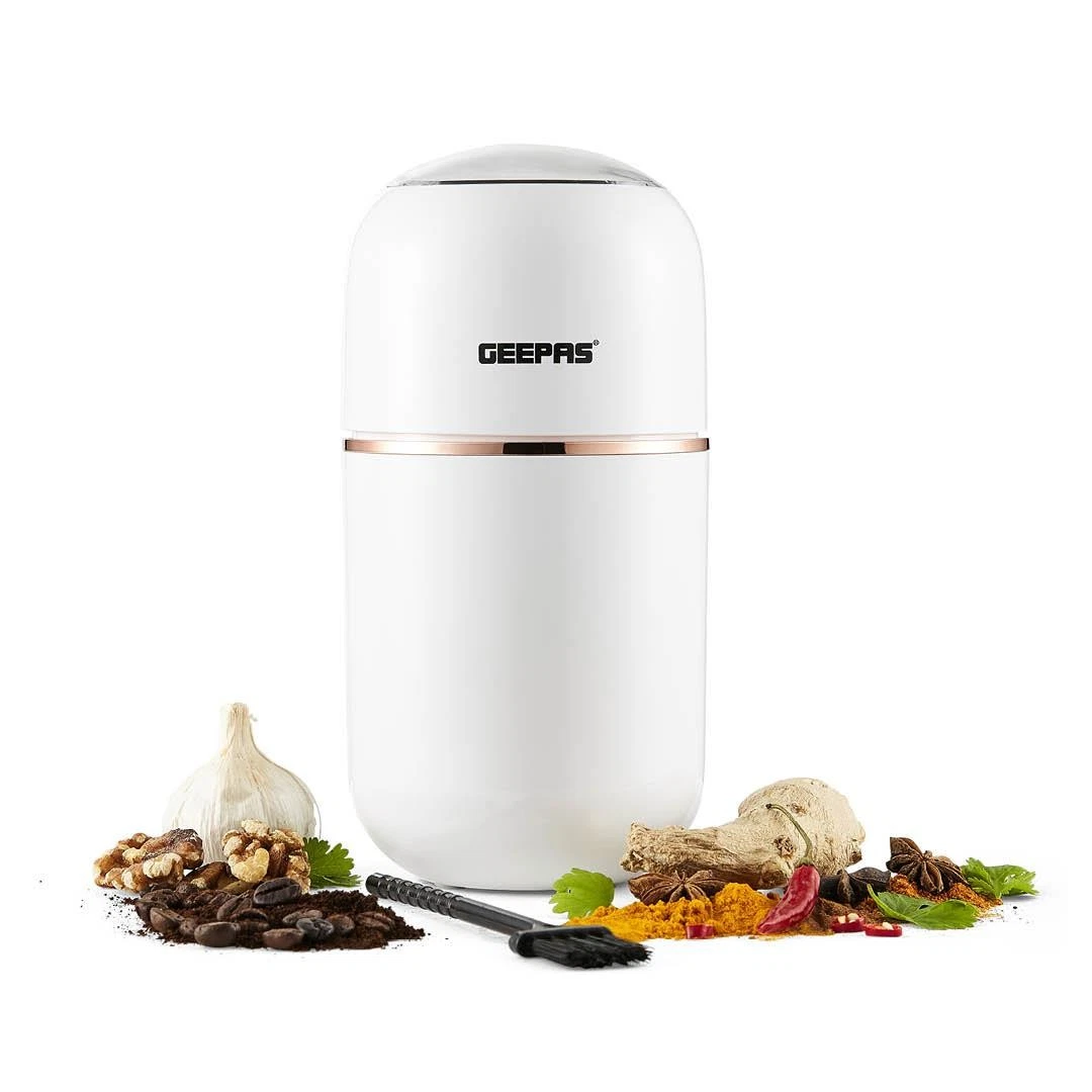 80g Coffee Grinder Stainless Steel Blades Dried Spice Nuts Herbs Mill 200W White