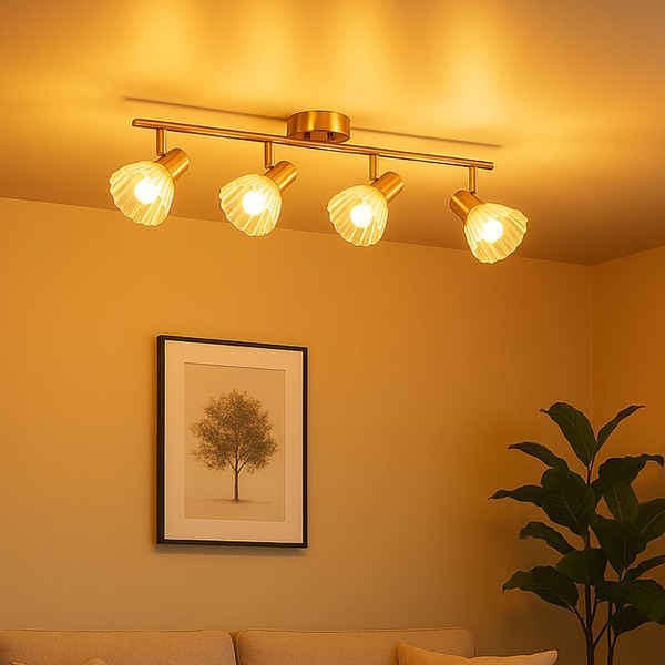 Deckenlampe Spotleiste Deckenleuchte Beweglich Led Wohnzimmerlampe Glas L 70 Cm-image