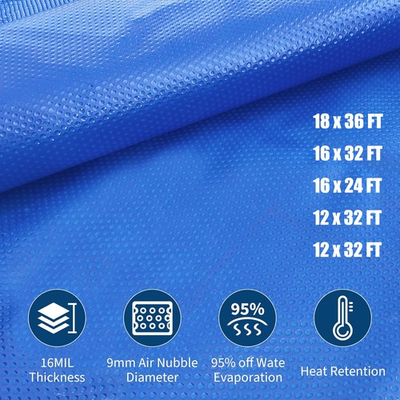 #ad 16 Mil Solar Pool Cover Heater Rectangle Solar Blanket For Swimming Pool Heating $149.99