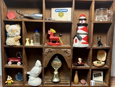 Vtg Trinket Shelf Miniatures Curio Curiosity Trinkets Lot Doll House Lot  