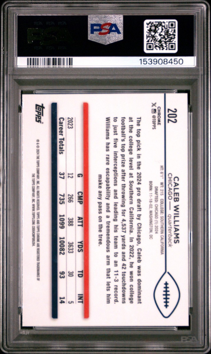 2024 Topps Chrome - Rookies Caleb Williams #202 X-Fractor (RC) for