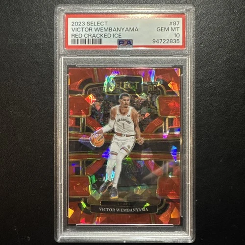2023-24 Panini Prizm Victor Wembanyama Red Cracked Ice Rookie #87 PSA 10 Gem