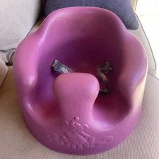 Bumbo Infant Floor Seat Baby Sit Up Chair with Adjustable Harness Purple