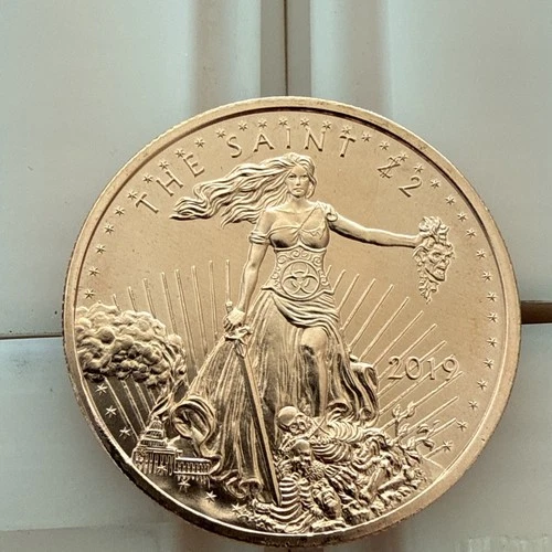 One RARE Zombucks BU 1 oz .999 Copper The Saint 2019 Apocalypse Round Free🚢