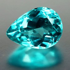 1.44 ct Pretty Pear 8.19 x 6.07 mm Brazil Paraiba Blue Apatite Natural Gemstone