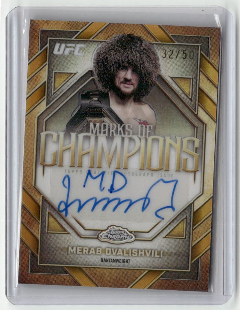 2026 Topps Chrome UFC Gold Marks of Champions Merab Dvalishvili Auto 32/50