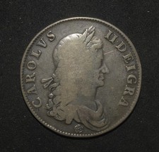 CHARLES II. 1662 CROWN. ROSE BELOW BUST, EDGE DATED