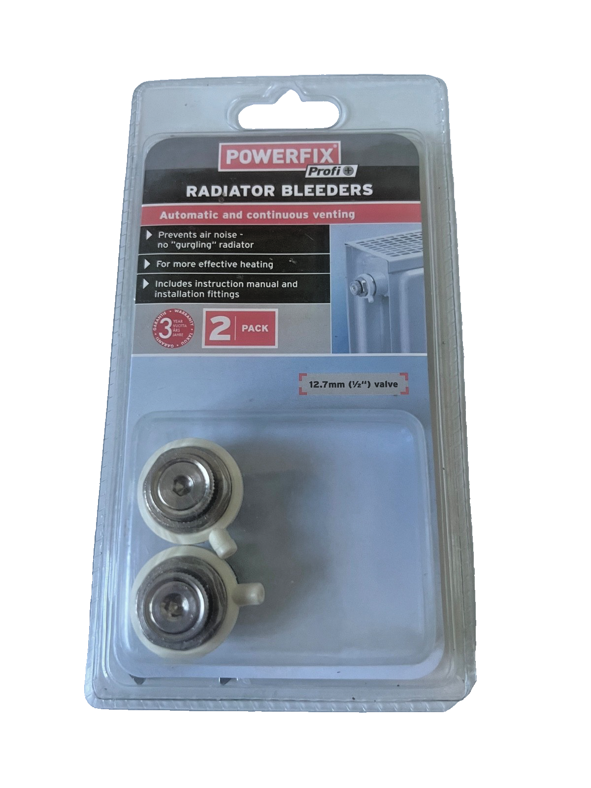 Radiator Bleeders Automatic and Continuous Venting 12.7mm (1/2"") Valve Powerfix