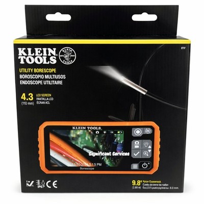 Klein ET17 Utility Borescope 5.5mm 9.8 ft Waterproof Gooseneck Inspection Camera