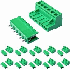 10 Set 6 Pin 5.08mm Pitch PCB Mount Screw Terminal Block Connector Male Female