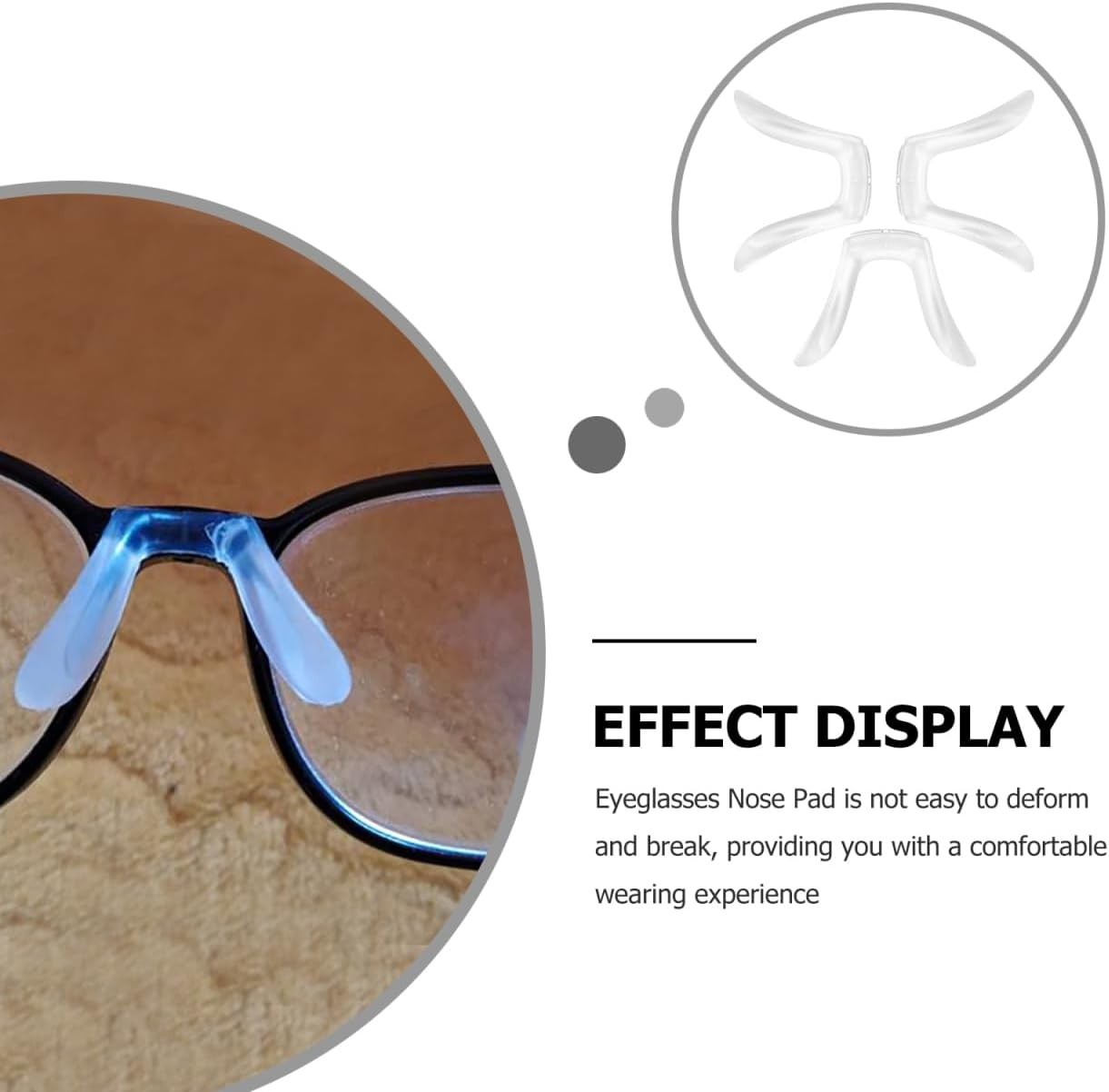 Healifty 3Pcs Nose Pads for Glasses: Anti Slip Eyeglasses Nose Pads Silicone Sof