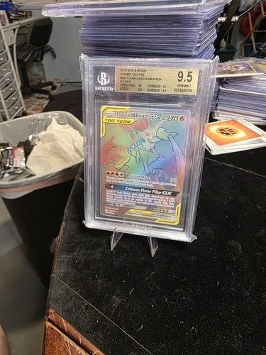 Cosmic Eclipse Charizard & Braixen GX 251/236 🧯 Rainbow 🌈 Pokemon BGS 8.5