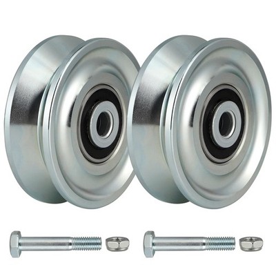 2-Pack V-Groove Gate Wheels   Heavy Duty Steel Sliding Gate Rollers 2000 lb
