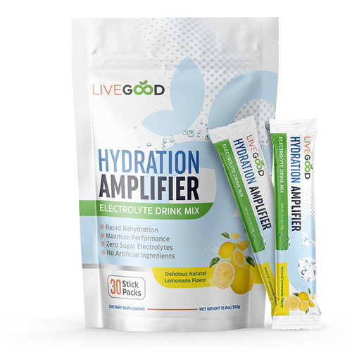 Hydration Amplifier Electrolyte Drink Mix Powder Packets Lemonade or Watermelon