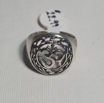 Sterling Silver Sanskrit Om Ring Size 7 Made In India
