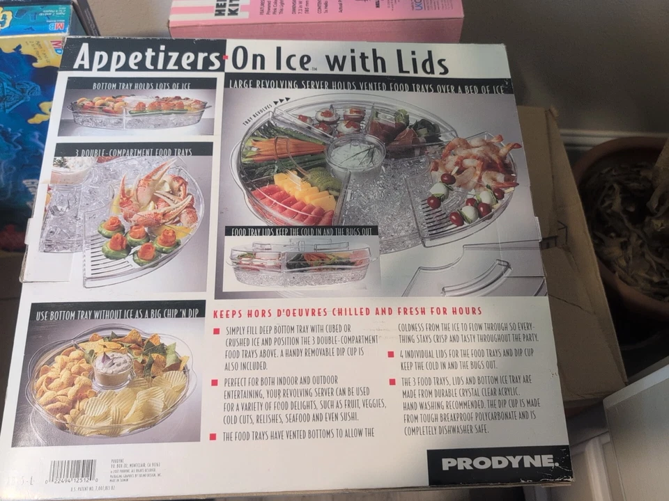 Prodyne Appetizers on Ice w/Lids, 4-Compartments A5-5L Clear New - Image 2 of 2