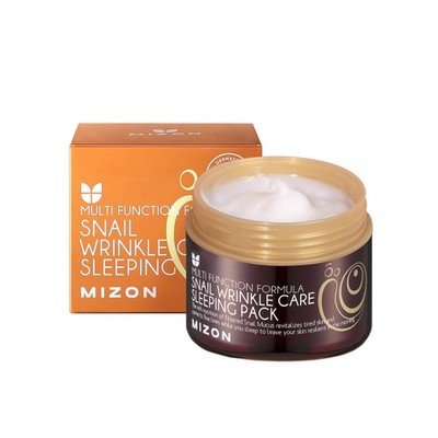 MIZON Snail Wrinkle Care Sleeping Pack Mucin 2.7 Fl Oz (Pack of 1) 