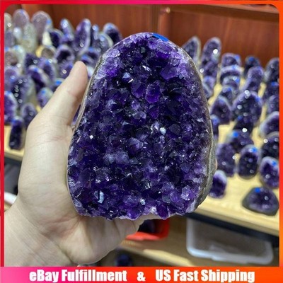 600-700g Natural Amethyst Geode Cluster Quartz Crystal Druzy Specimens Gemstone