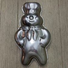 Molde para pasteles Wilton Pillsbury Doughboy 1974 plateado aluminio 502-704
