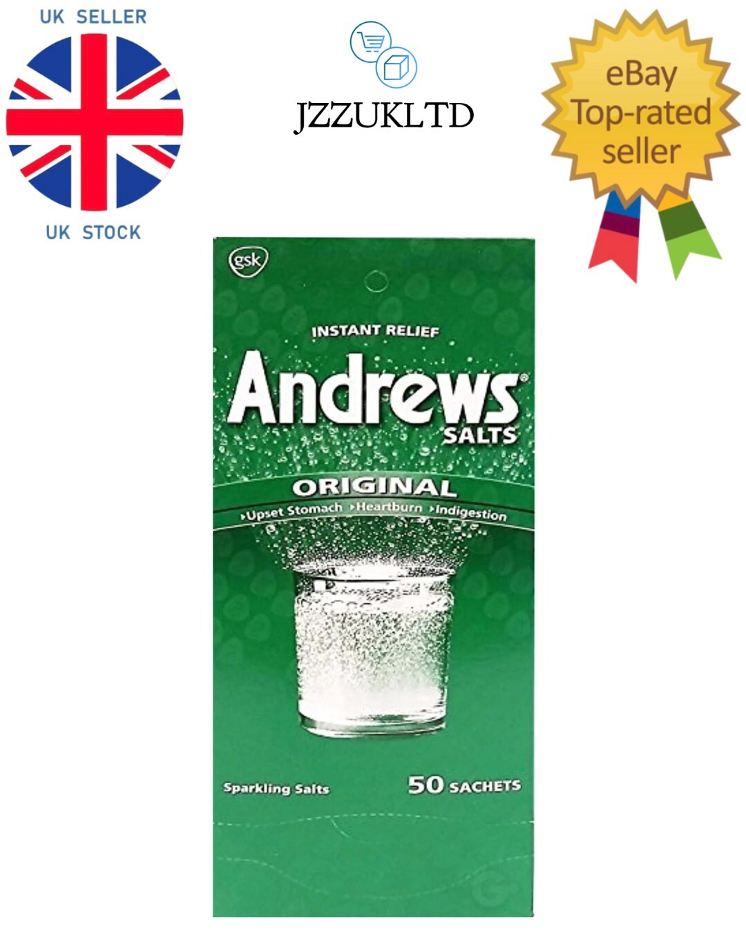 Andrews Salts Original Instant Relief from Upset Stomach, 50 sachets eBay