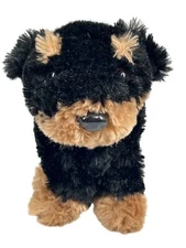 Terrier Yorkie Puppy Dog 11" Plush Purse Black Brown