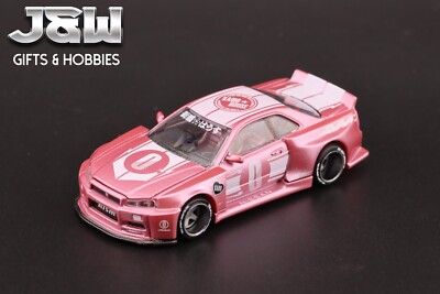 Kaido House x Mini GT Nissan GT-R R34 Kaido Racing Factory V1 Pink