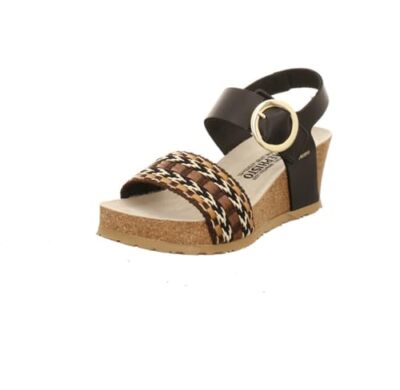 Mephisto Femmes Sandale en Cuir Avec Compensé Remise Diplôme