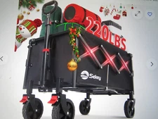 Sekey Collapsible Wagon Cart Foldable with 220LBS Weight Capacity, Lightweigh...