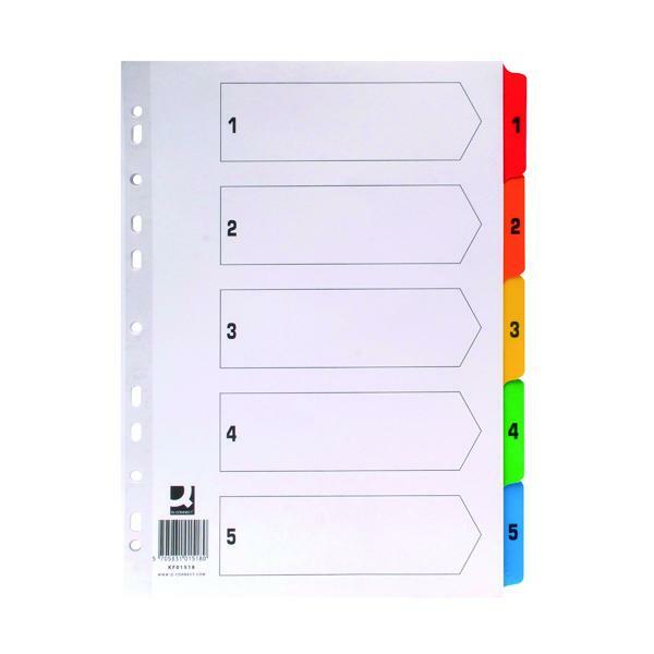 Q-Connect  1-5 Index Multi-punched Reinforced Board -  - Image 2