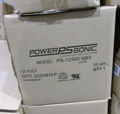 New Power-Sonic PS-12350 NB3 12V 35AH Non-Spillable Recharge. Lead Acid Battery
