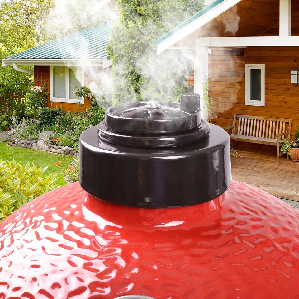 Ceramic Vented Chimney Cap for Kamado Joe Dual Function Metal Top