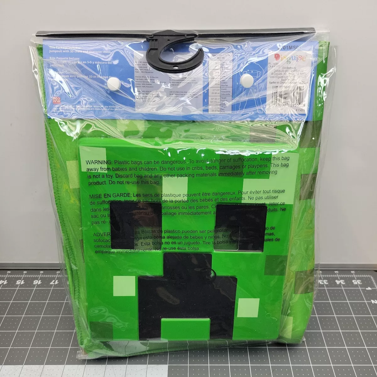 Minecraft Creeper Jumpsuit Kids Costume M 7-8