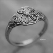 Art Deco Style Round Cut Lab Created Diamond Bezel Set 925 Silver Christmas Ring