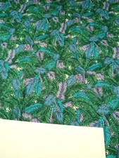 Hoffman California Fabrics Blue/Green Foliage 23" x 42"  100% Cotton