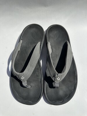 Olukai Ohana Women's Size 8M Black Slides Flip Flop Thong Comfort